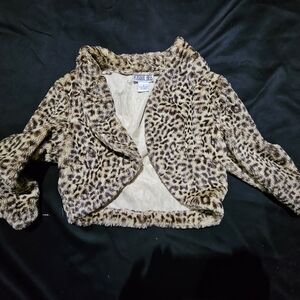 Forever 21 Brown and Cream Teddy Jacket Plush Open Front